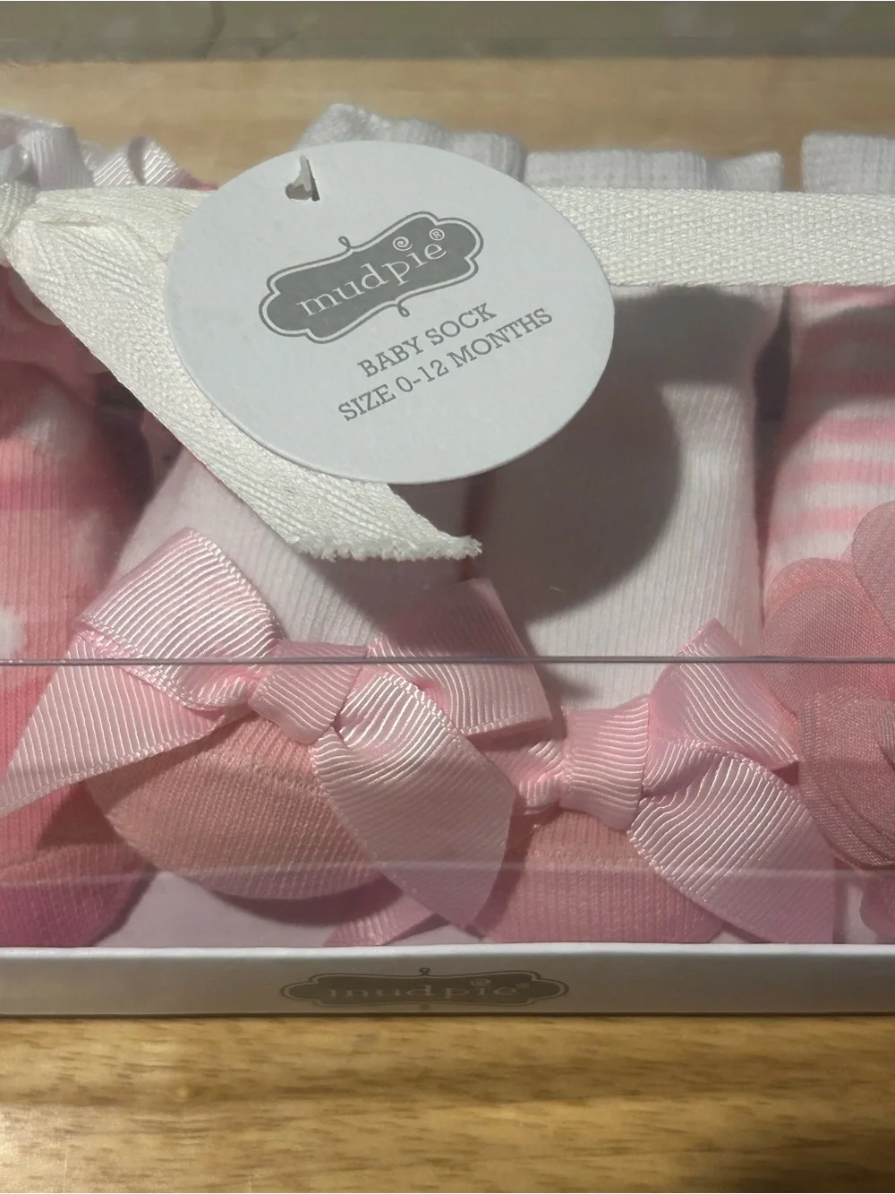 Mud Pie Pink Baby Sock Set with Bows